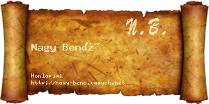 Nagy Benő névjegykártya