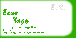 beno nagy business card